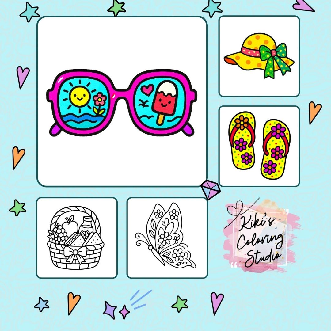 Summer Girly Moments - Coloring Book - Back Cover